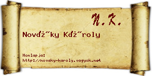 Nováky Károly névjegykártya