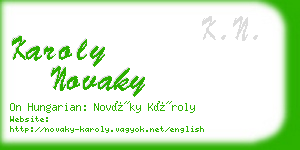 karoly novaky business card